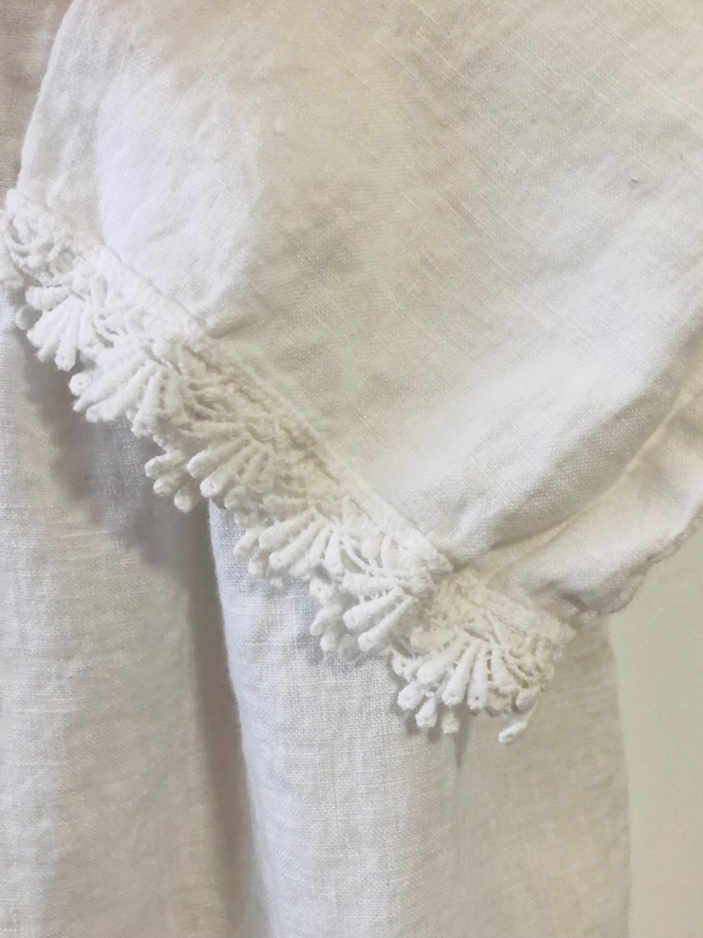Valentina Naldi White Boho Linen Blend Mini Dress Made In Italy Size Medium - Picture 3 of 11